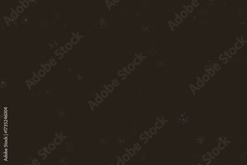 Dotted Pattern on Dark Brown Backdrop with Light Green and Violet Specks Scattered