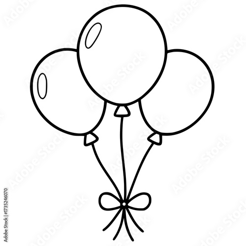 Balloons black and white coloring clipart set! Includes cute doodles, festive line art illustrations, and printable elements for crafts, worksheets, decorations, parties, and kids’ coloring activities