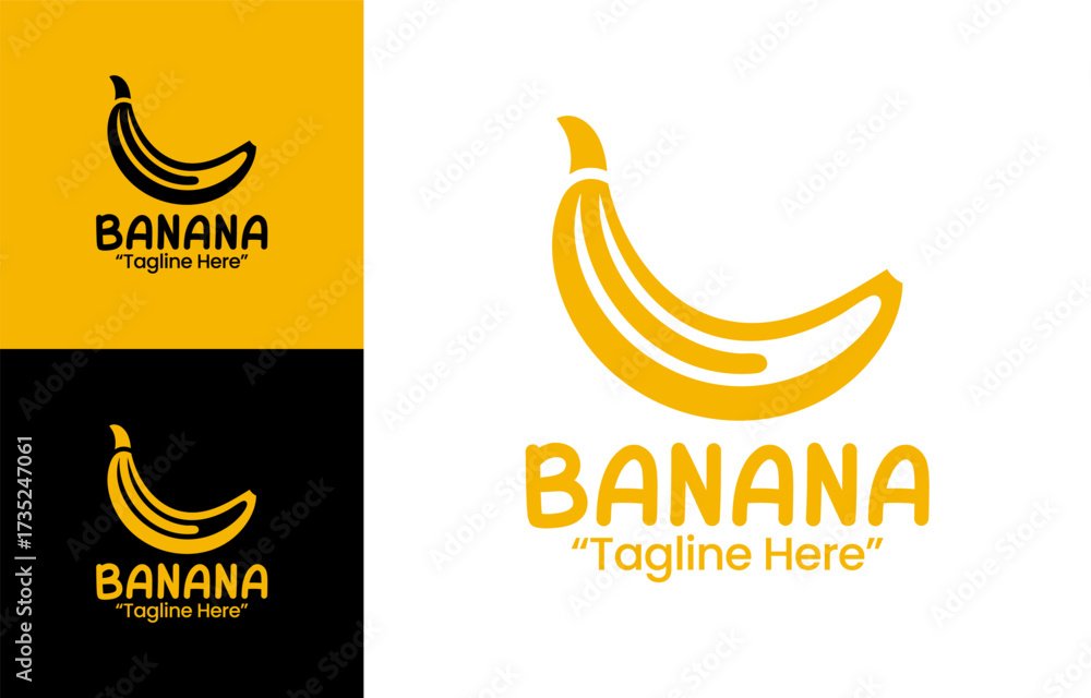 Obraz premium Banana Logo Creative Tropical Fruit Branding