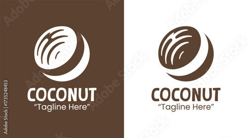 Coconut Logo Creative Tropical Fruit Branding