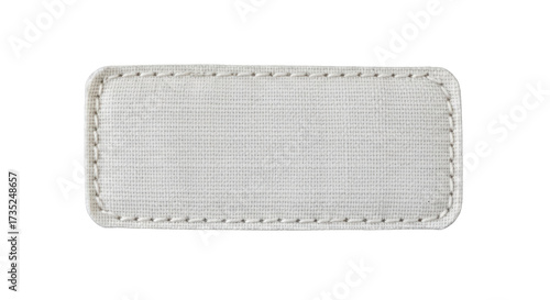 Wallpaper Mural Blank White Fabric Label with Stitched Border featuring label, blank, white, fabric, textile professional design for Torontodigital.ca