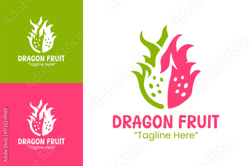 Dragon Fruit Logo Organic Exotic Food Branding