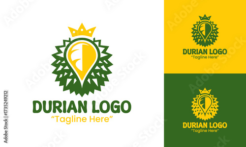 Durian Logo Modern Exotic Fruit Branding