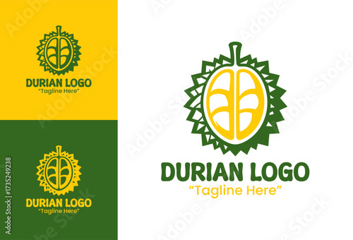 Durian Logo Organic Tropical Food Emblem