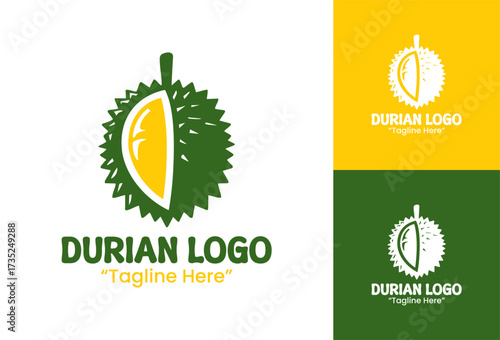Durian Logo Elegant Exotic Fruit Template