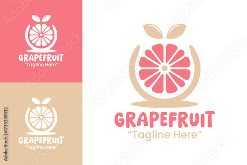 Minimal Grapefruit Logo Symbol