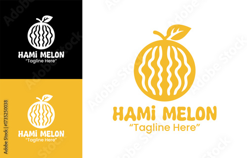 Hami Melon Logo Clean Symbol for Juice and Cafe