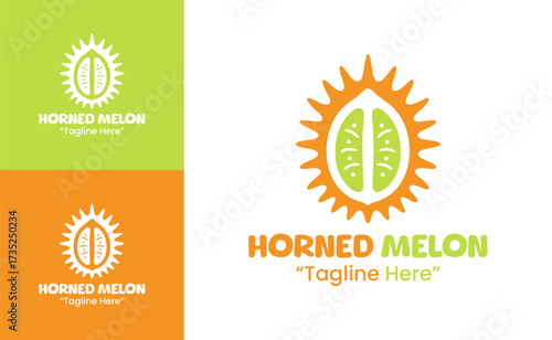 Horned Melon Logo Organic Tropical Branding