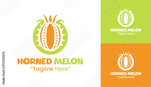 Horned Melon Logo Modern Exotic Fruit Identity