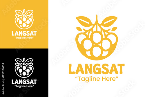 Langsat Logo Organic Fresh Food Branding