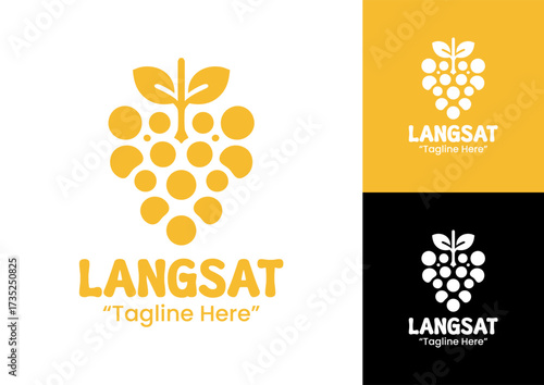 Langsat Logo Modern Minimalist Fruit Identity