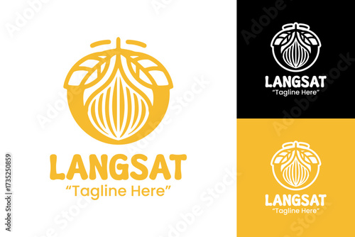 Langsat Logo Premium Healthy Lifestyle Emblem