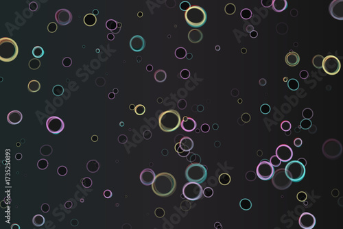 Floating Colorful Rings, Geometric Shapes, Background, Abstract Circles Design, Modern Art