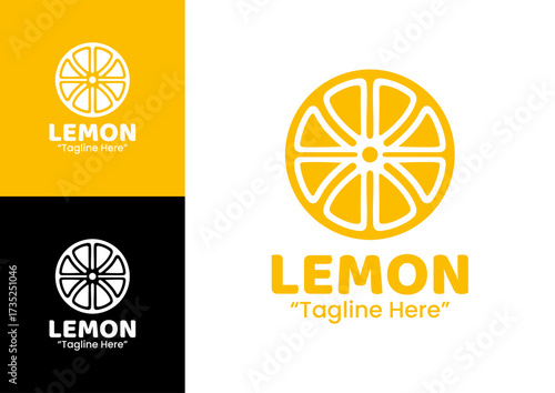 Lemon Logo Premium Citrus Fruit Identity