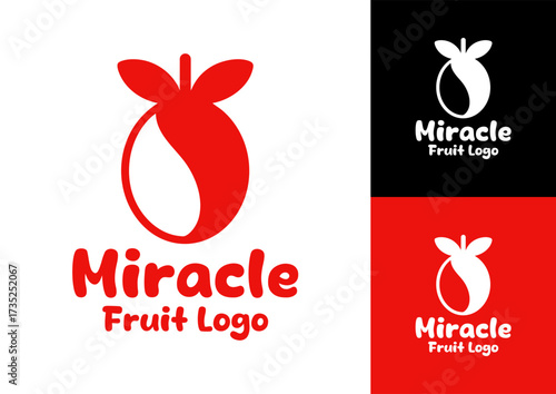 Miracle Fruit Logo Premium Exotic Cafe Branding