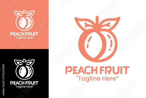 Peach Logo Organic Fresh Food Branding