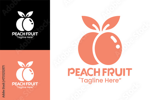 Peach Logo Simple Clean Cafe Symbol