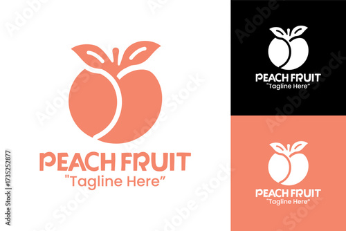 Peach Logo Premium Healthy Lifestyle Emblem