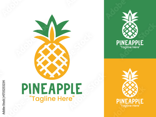 Pineapple Logo Modern Minimalist Tropical Identity