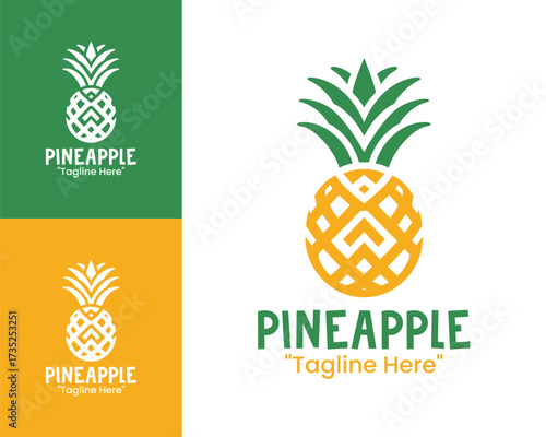 Pineapple Logo Organic Fresh Juice Branding