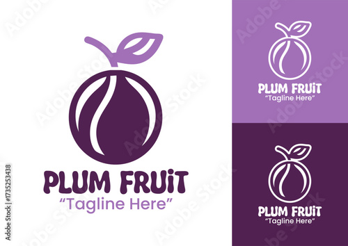 Plum Logo Clean Cafe Food Identity