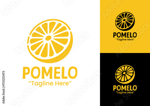 Pomelo Logo Modern Minimalist Citrus Identity