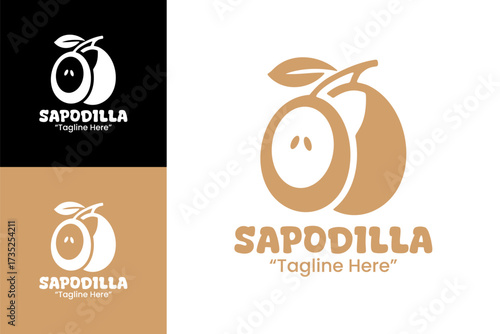 Sapodilla Logo Simple Clean Cafe Symbol