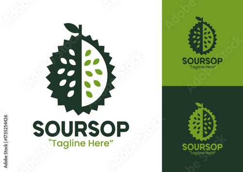 Soursop Logo Elegant Tropical Fruit Template