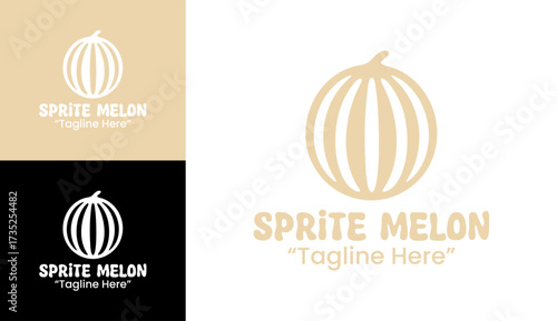Sprite Melon Logo Premium Organic Fruit Emblem