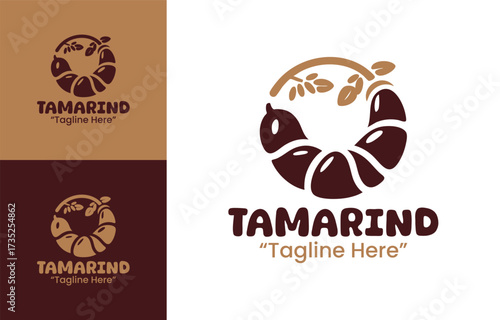 Tamarind Logo Premium Organic Fruit Emblem