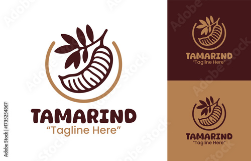 Tamarind Logo Fresh Tropical Market Symbol