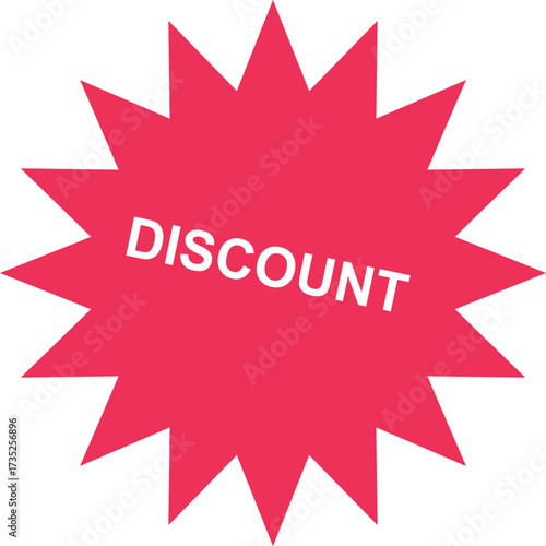 Bright Red Discount Starburst Design for Sales and Promotions Banner Graphic