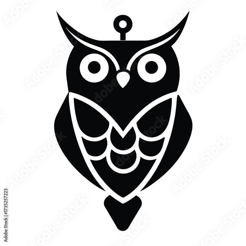 owl pendant vector icon