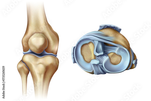 Knee ligaments. Isolated vector illustration
