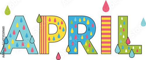 April showers vector illustration spring month design element vector