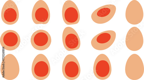 Soft boiled eggs food breakfast protein healthy diet nutrition vector