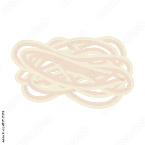 うどん（ゆで）のアイコンイラスト