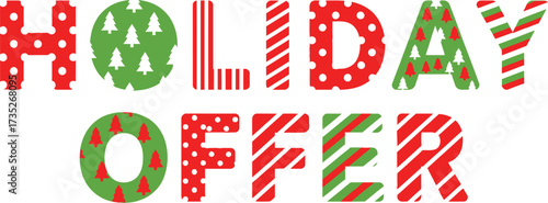 Holiday offer christmas sale promotion discount marketing vector vector