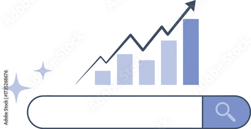 Seo optimization search growth trends and data analysis concept vector