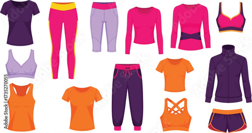 Shop athletic apparel fitness clothing activewear workout gear vector