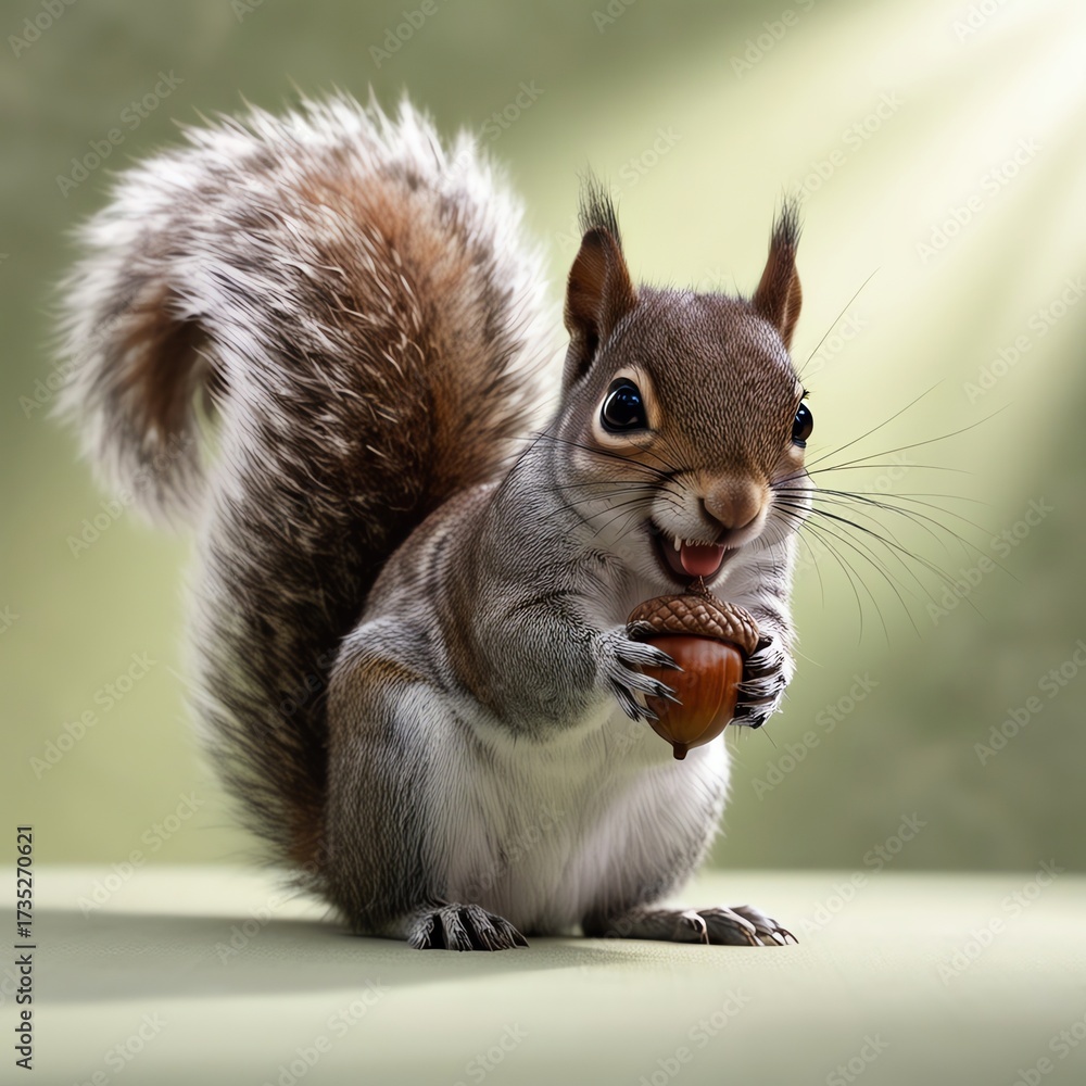 Obraz premium squirrel eating nut