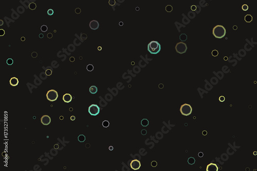 Octagon Shapes Scattered on Dark Grey Background, Geometric Abstract, Colorful Edges
