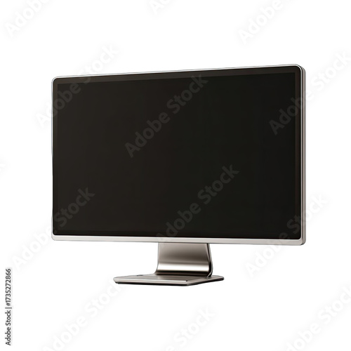 Sleek modern monitor with a blank, black screen