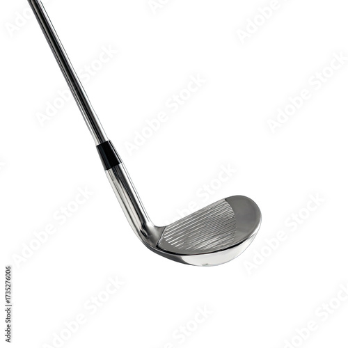 Golf club close-up, sleek iron on black