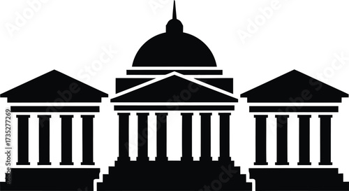Classical government building with dome and columns