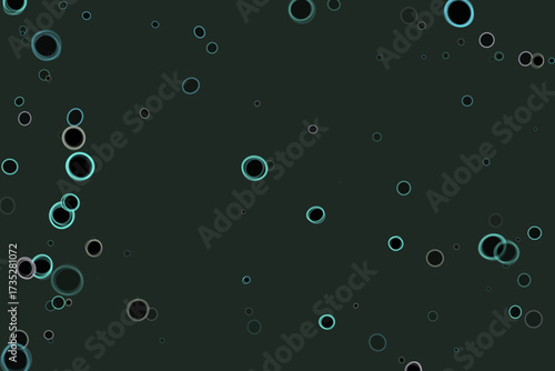 Seamless Dark Backdrop Featuring Teal and Grey Circles Rings Scattered Style