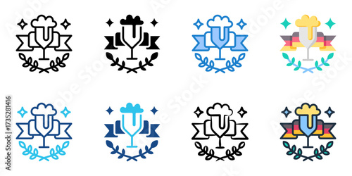 Oktoberfest icon set multiple style collection 
