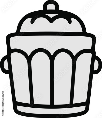 Minimalist single line art of popcorn bucket 1
