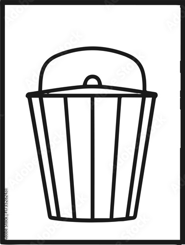 Minimalist single line art of popcorn bucket 3