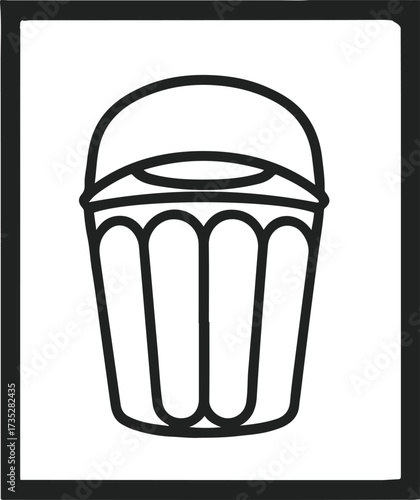 Minimalist single line art of popcorn bucket 2